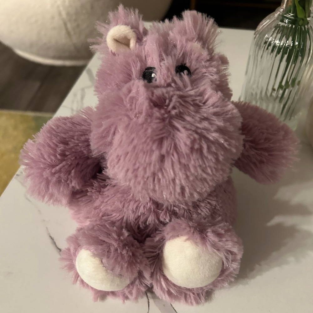 Warmies Little Purple Hippo Plushie - Picture 3 of 6